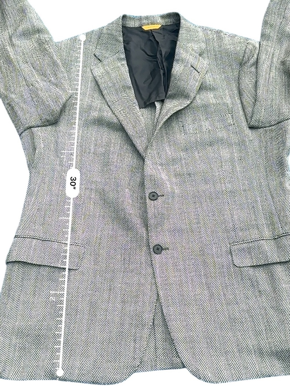 Hickey Freeman 44R Black Gray Sport Coat Blazer Houndstooth USA Made - Picture 12 of 13